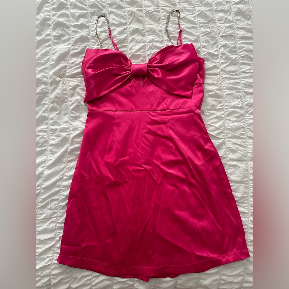 Pink Bow Mini Dress